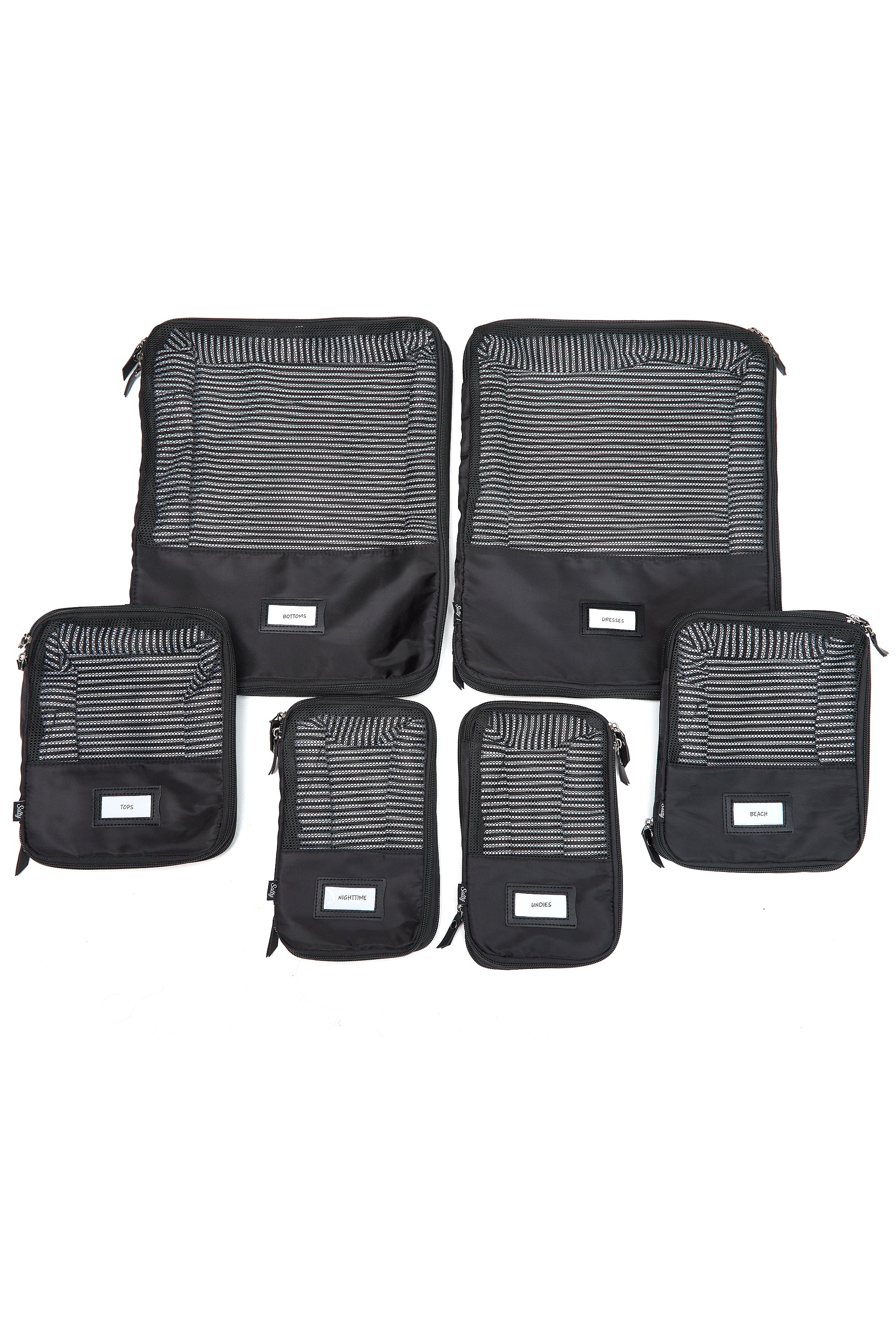 Sleek, flat black compression cube designed for suitcase efficiency