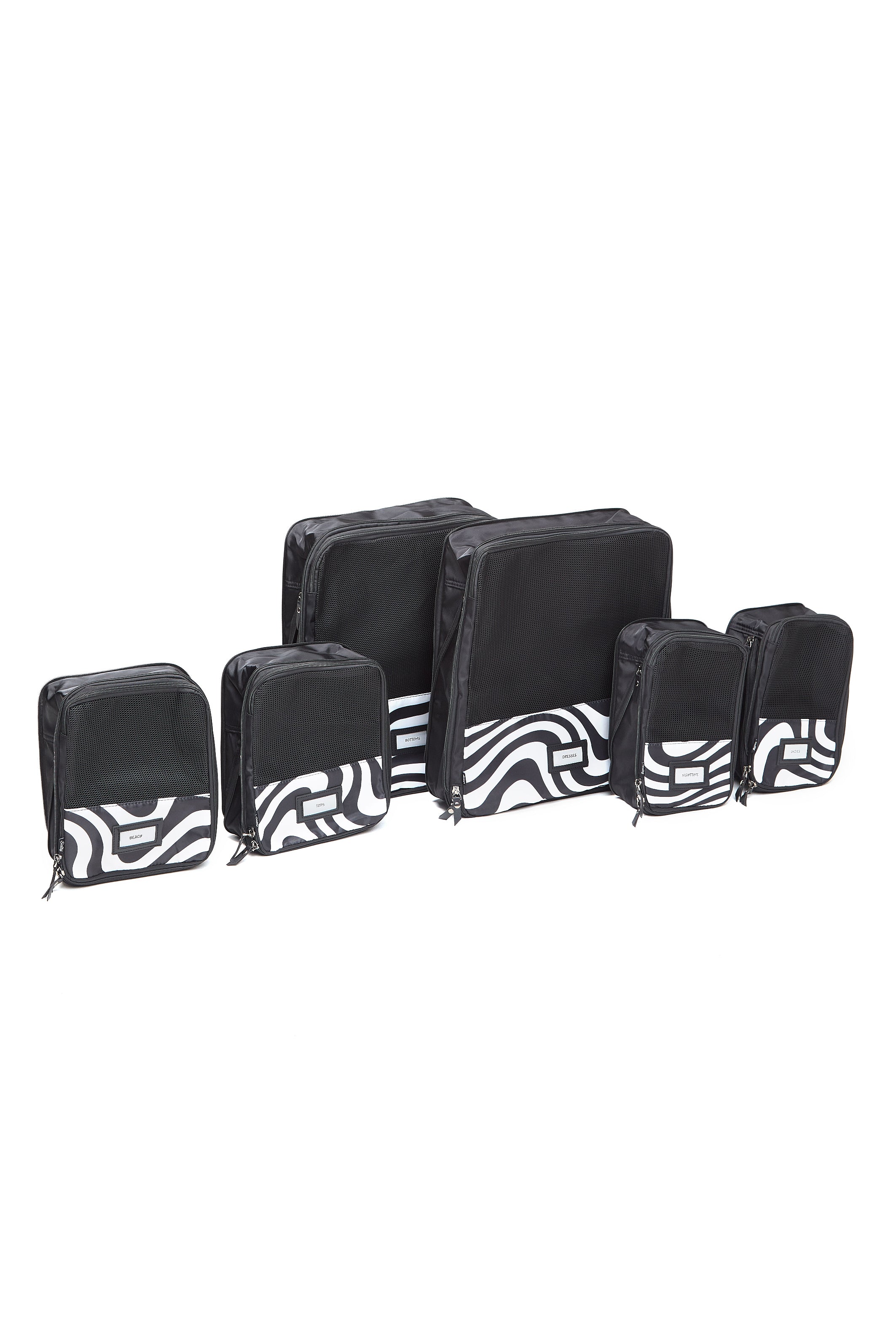 Premium fabric texture on black travel cube