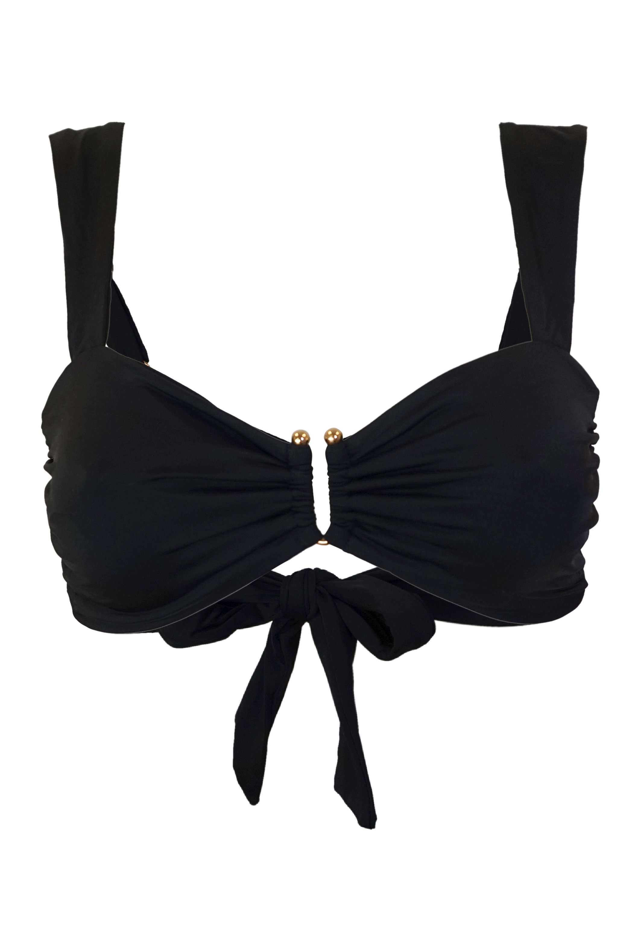 Komodo Gold Ruched Bikini Top Black