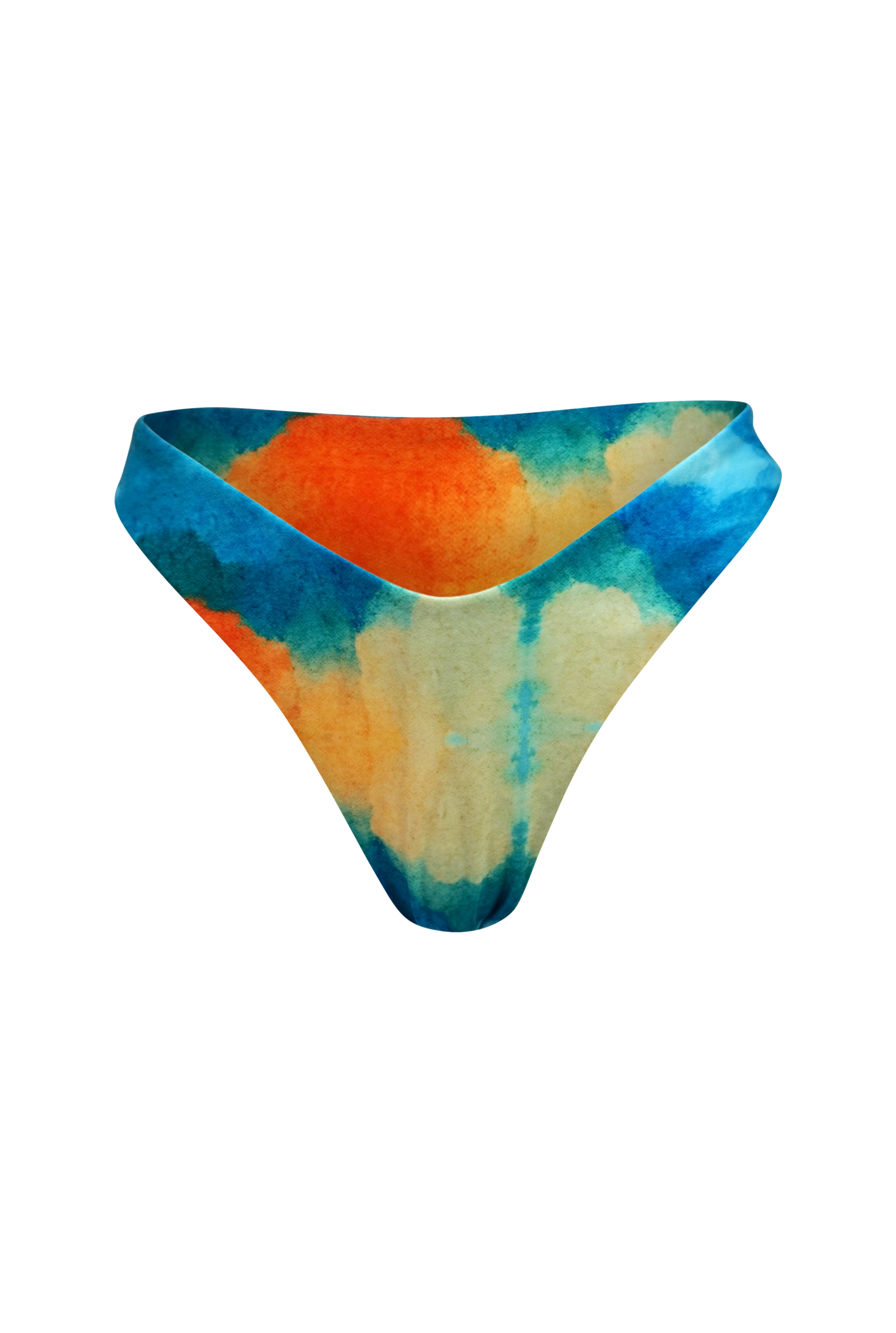 Brazilian bikini bottoms in tie dye print