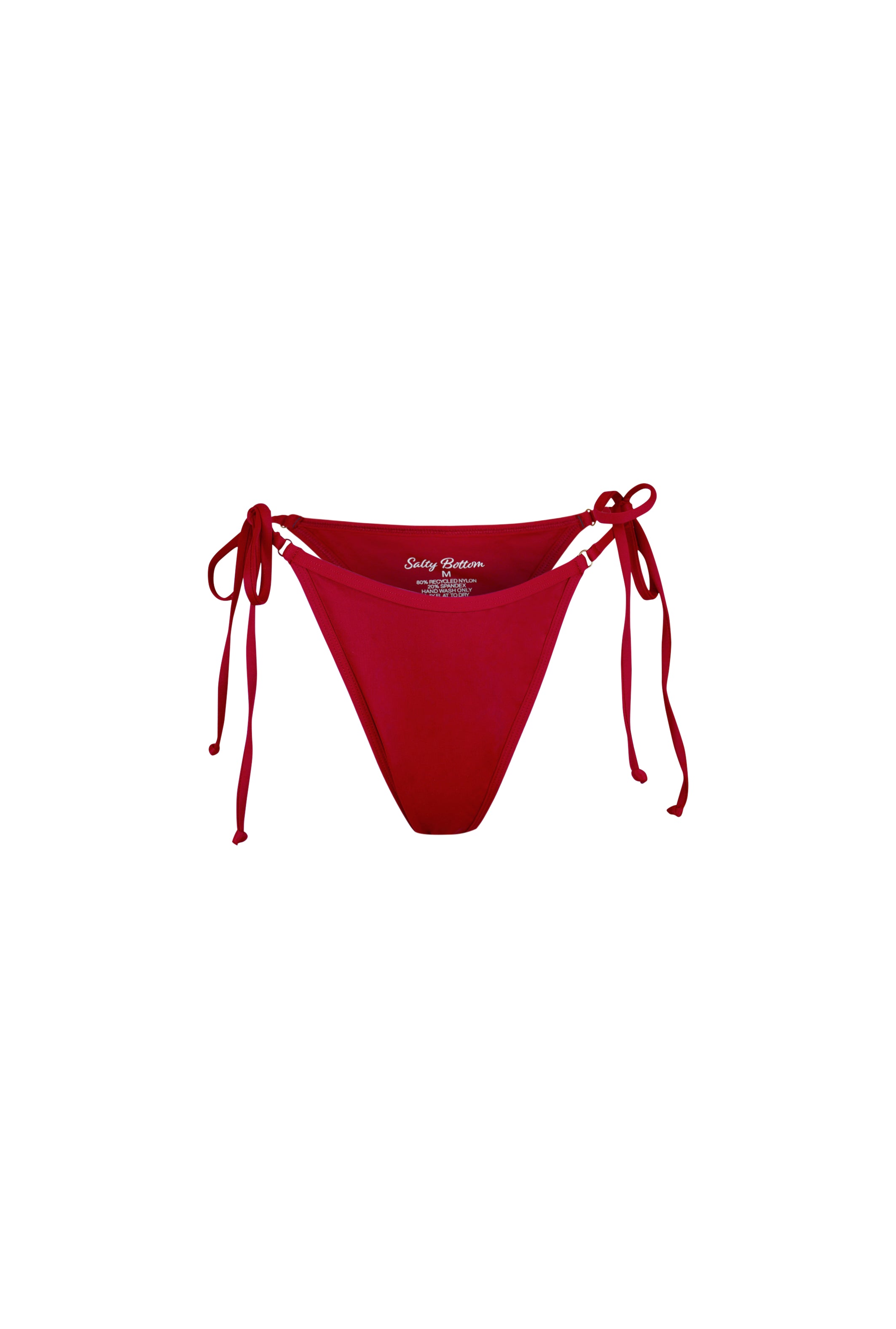side tie bikini bottom in red