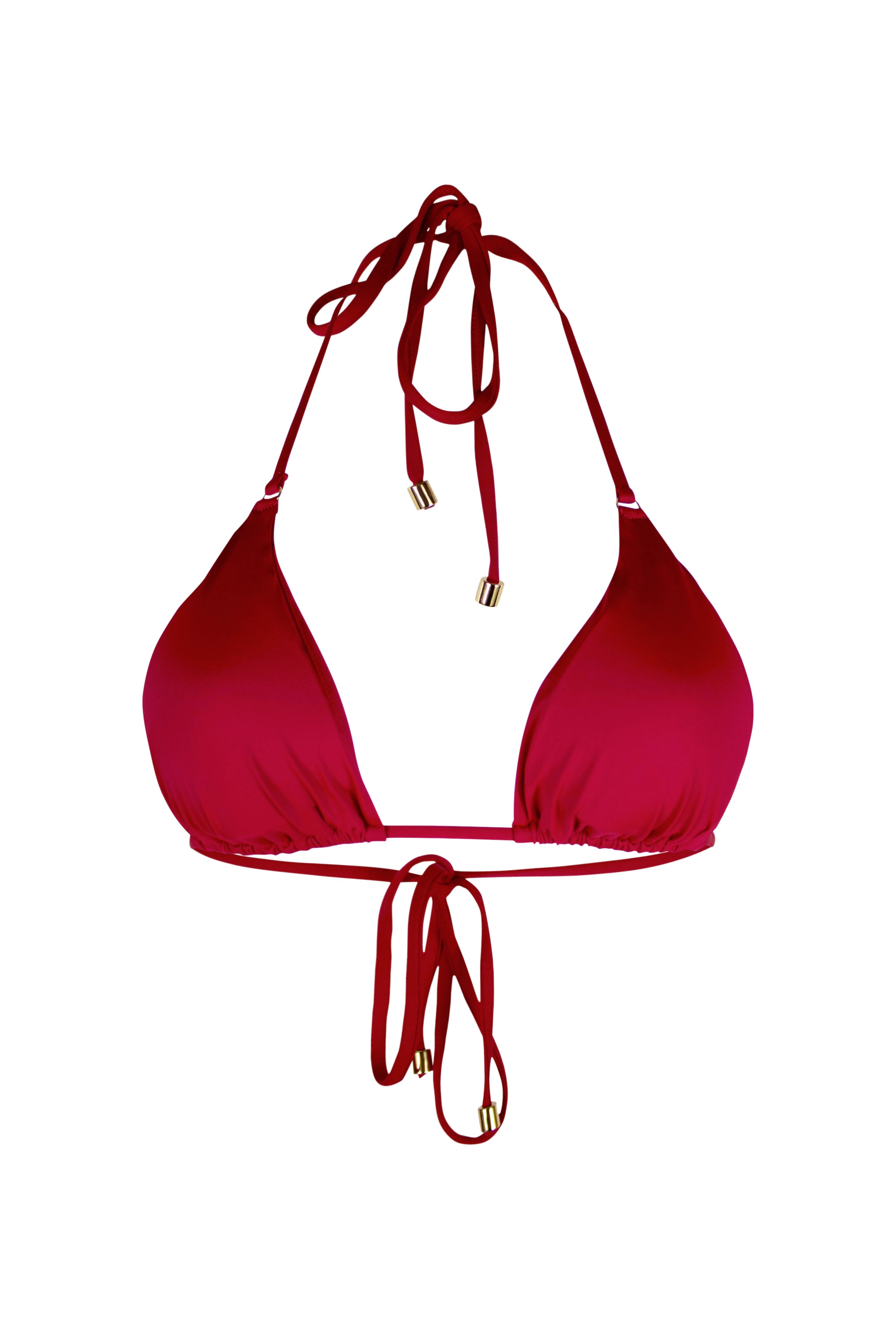wine red halter neck bikini