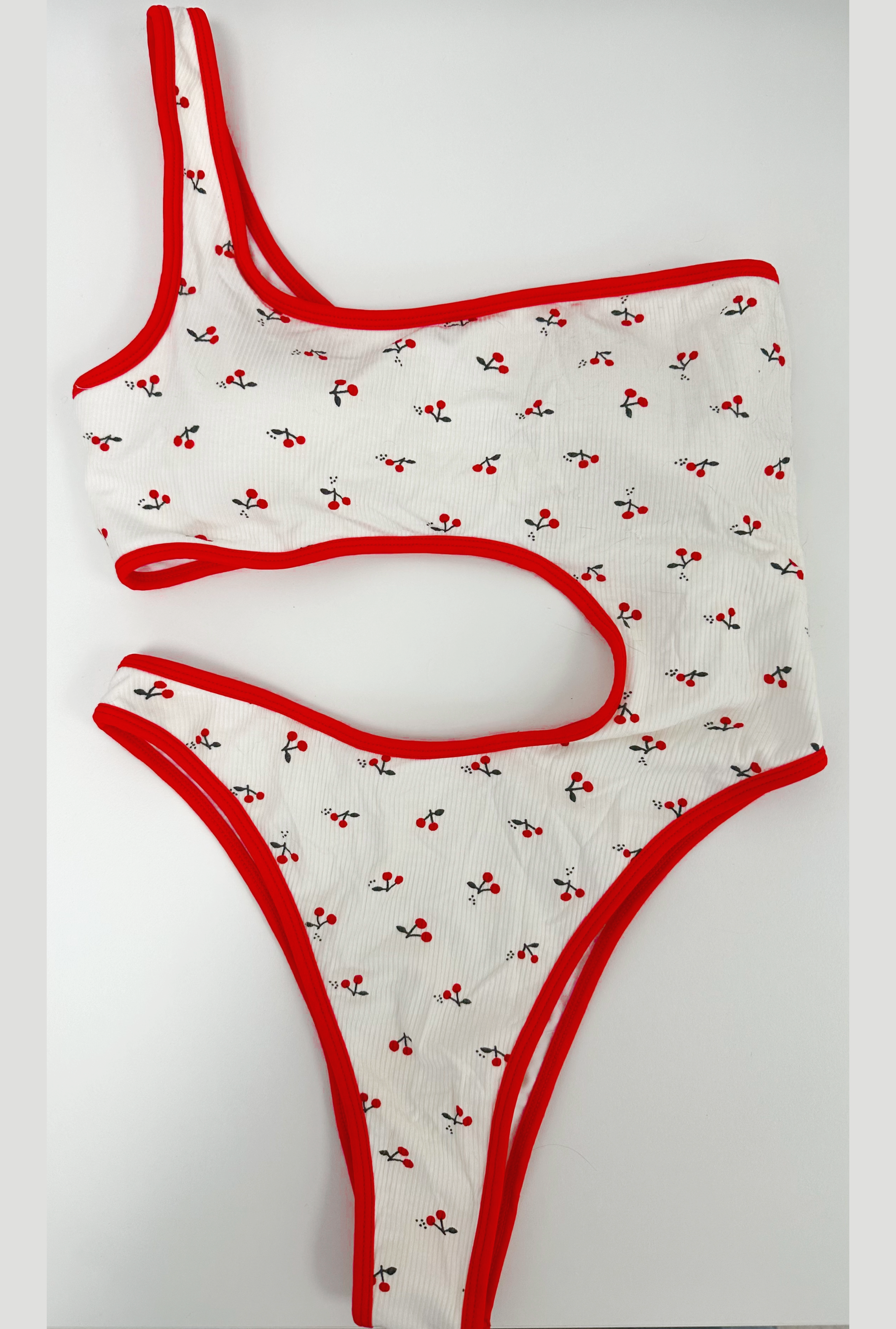 Ditsy Cherry Cut Out One Piece