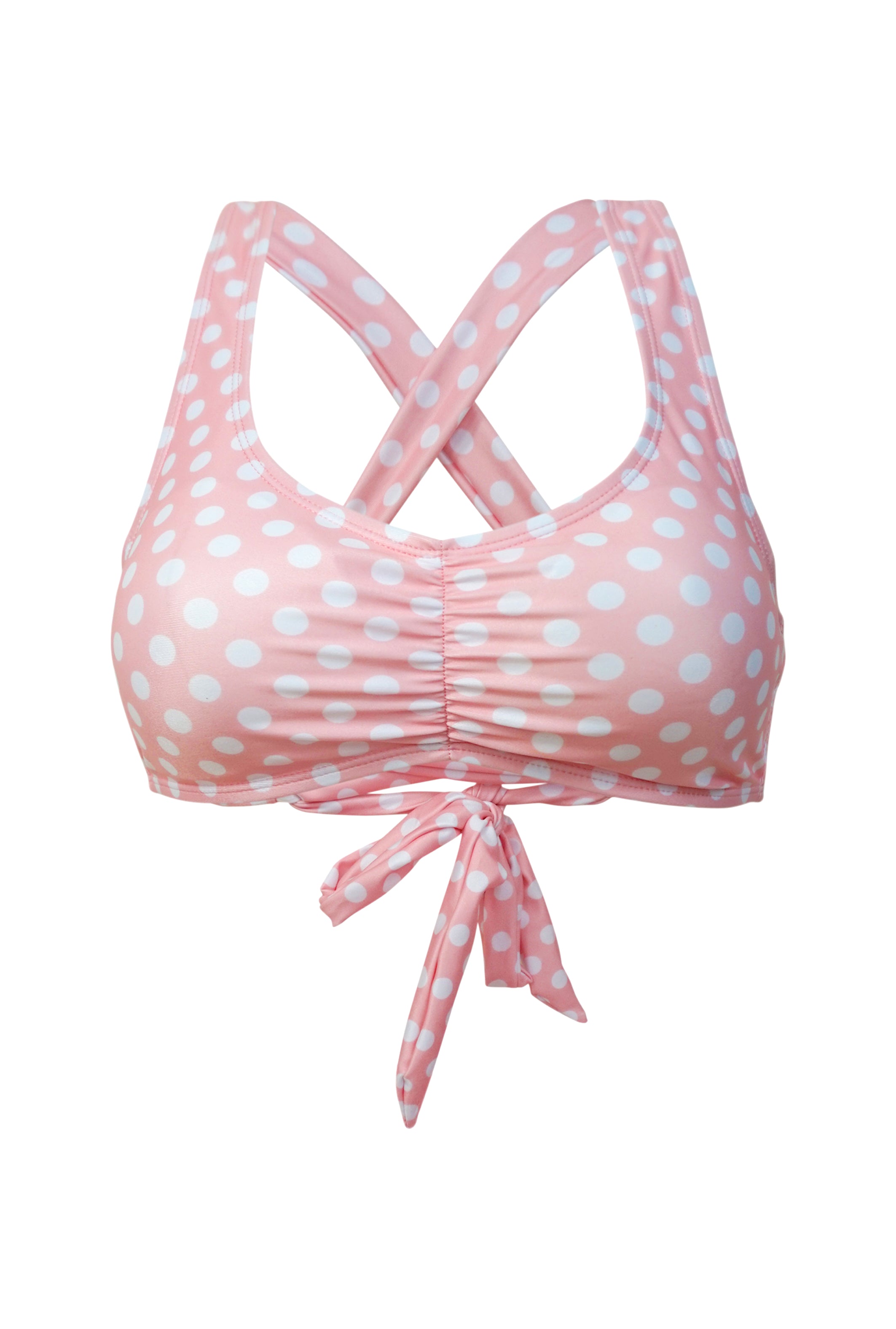 pretty bikini top polka dot pink