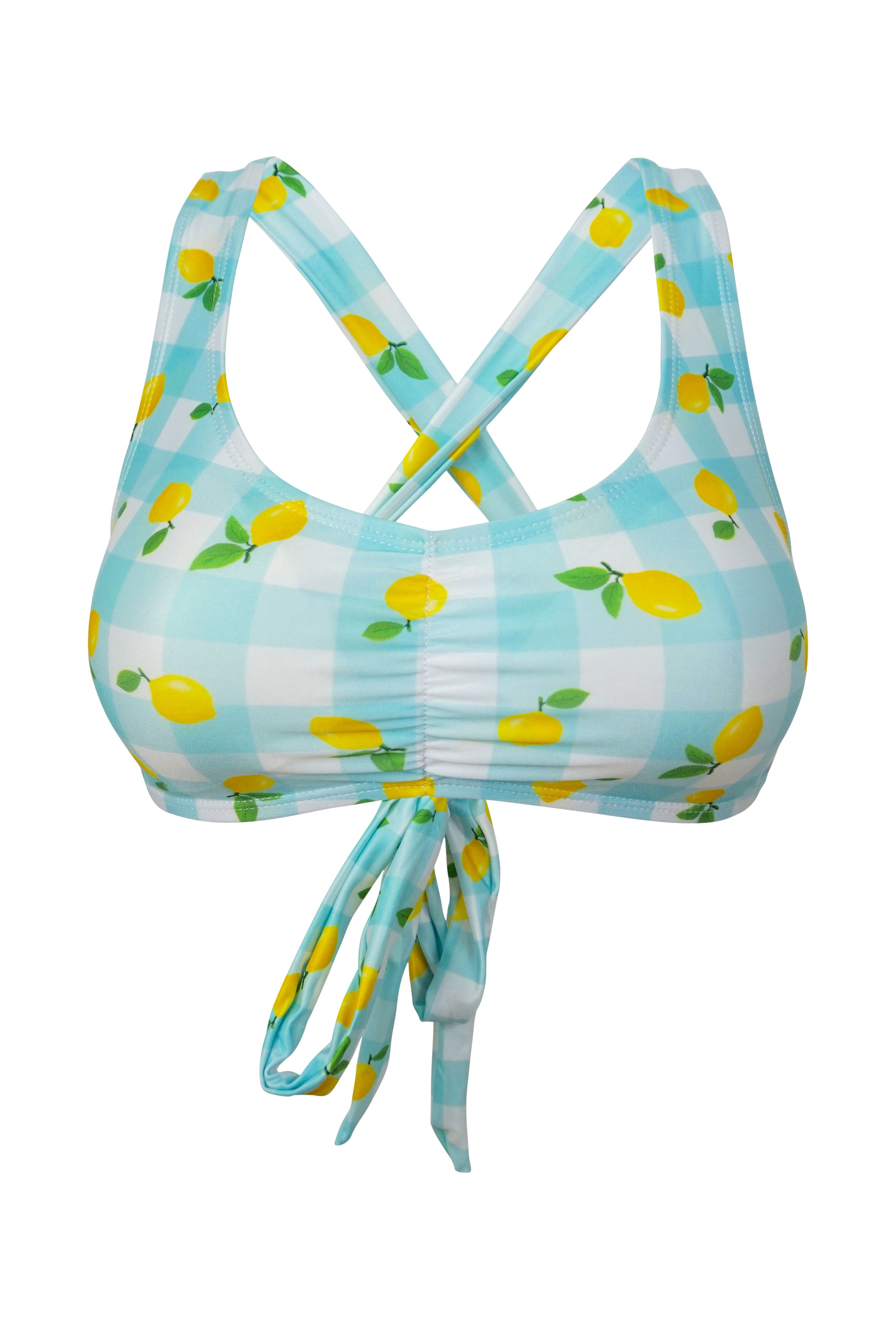 wrap bikini top gingham print