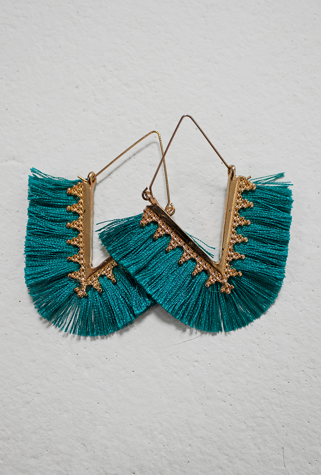 tassel earring teal