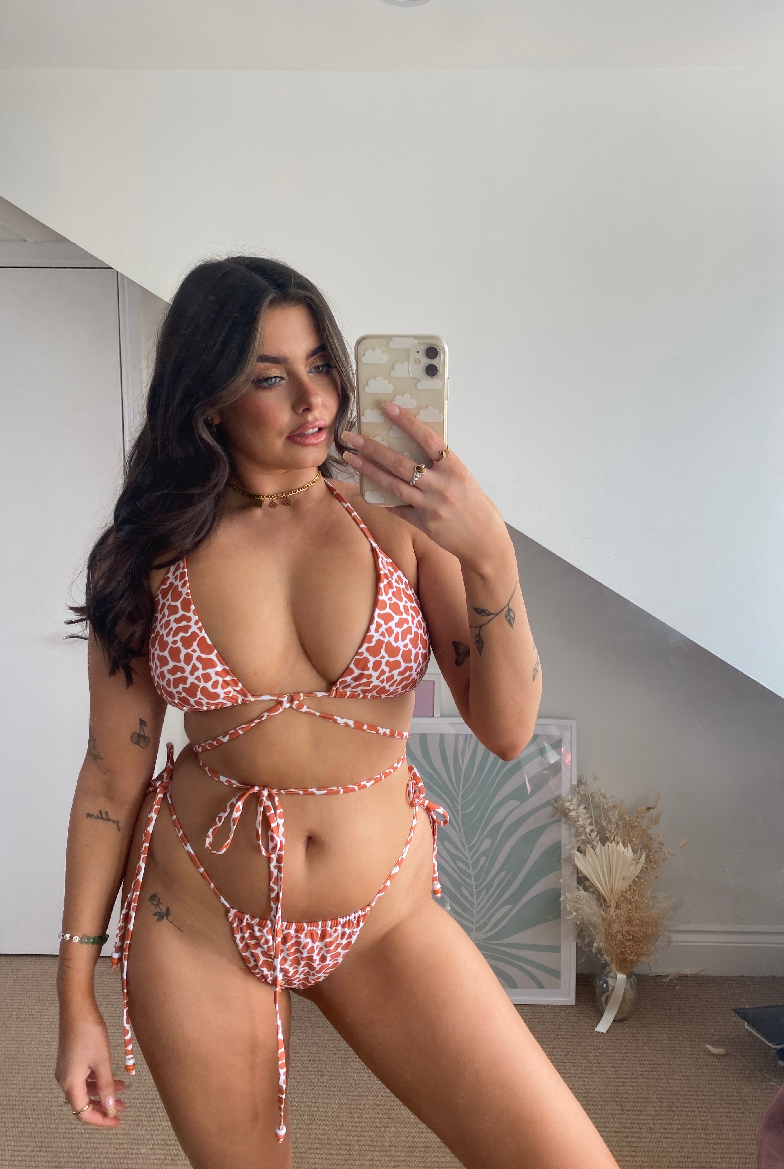 giraffe print bikini tops