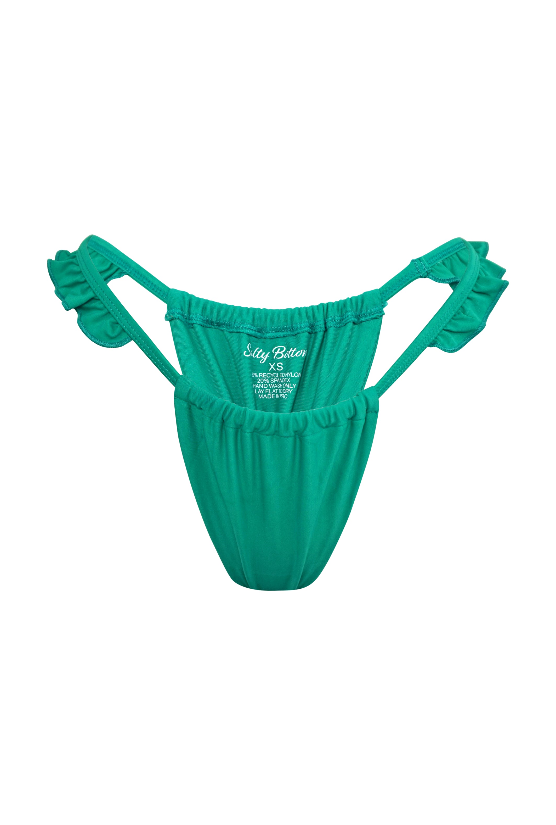 pretty ruffle green bikini bottoms