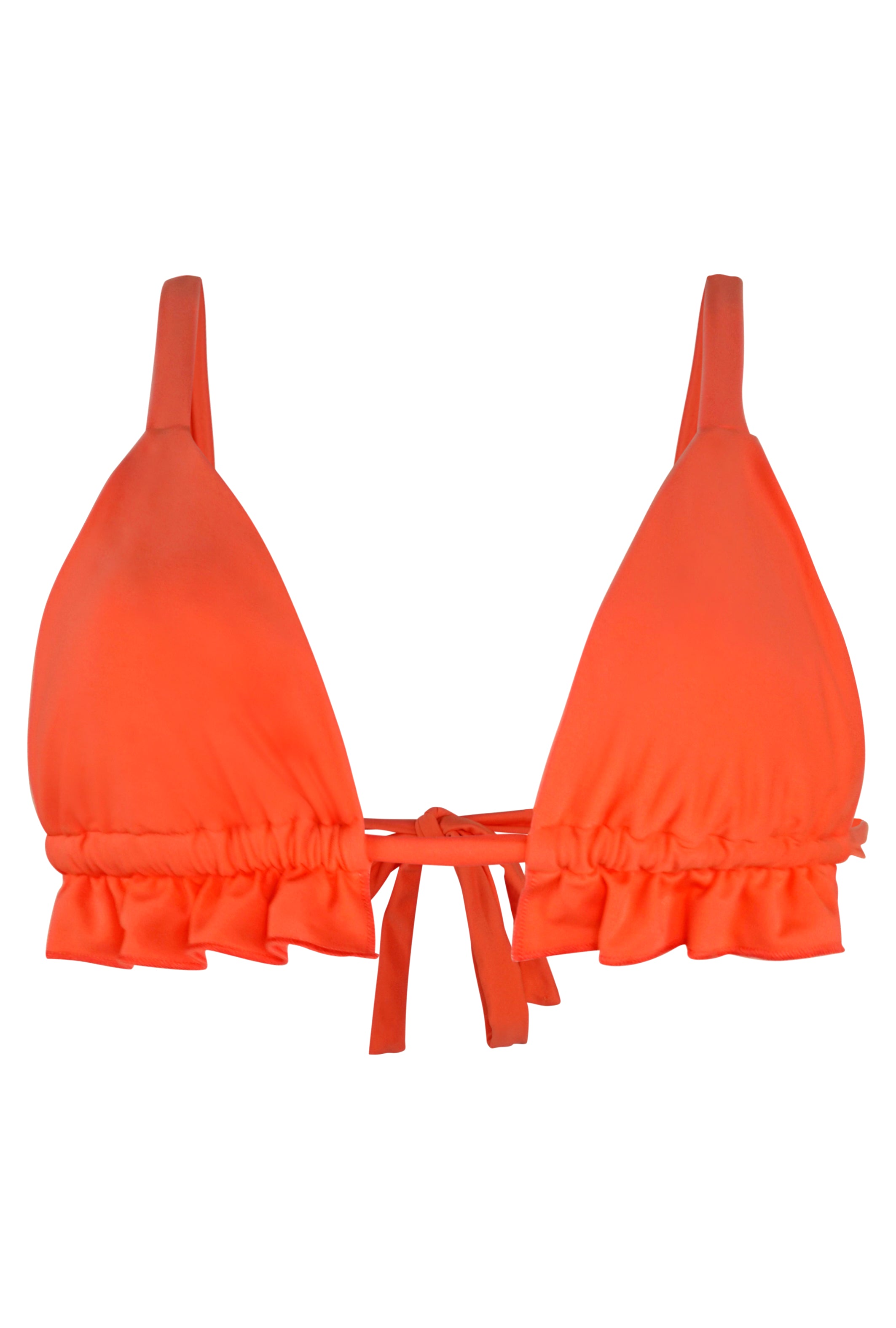 pretty ruffle swim top orange
