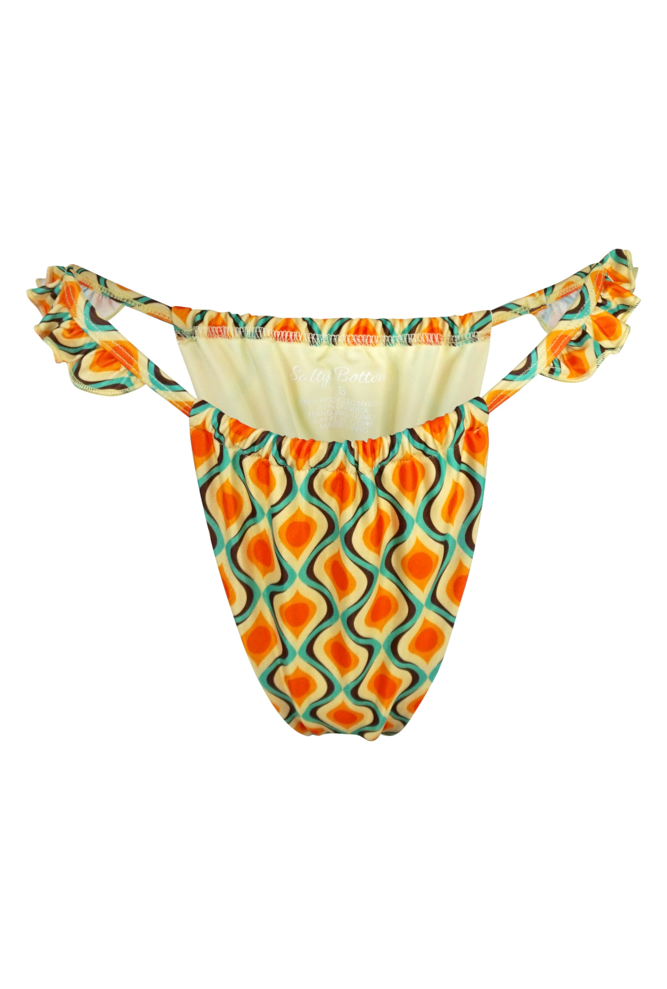 high rise ruffle bikini bottoms retro