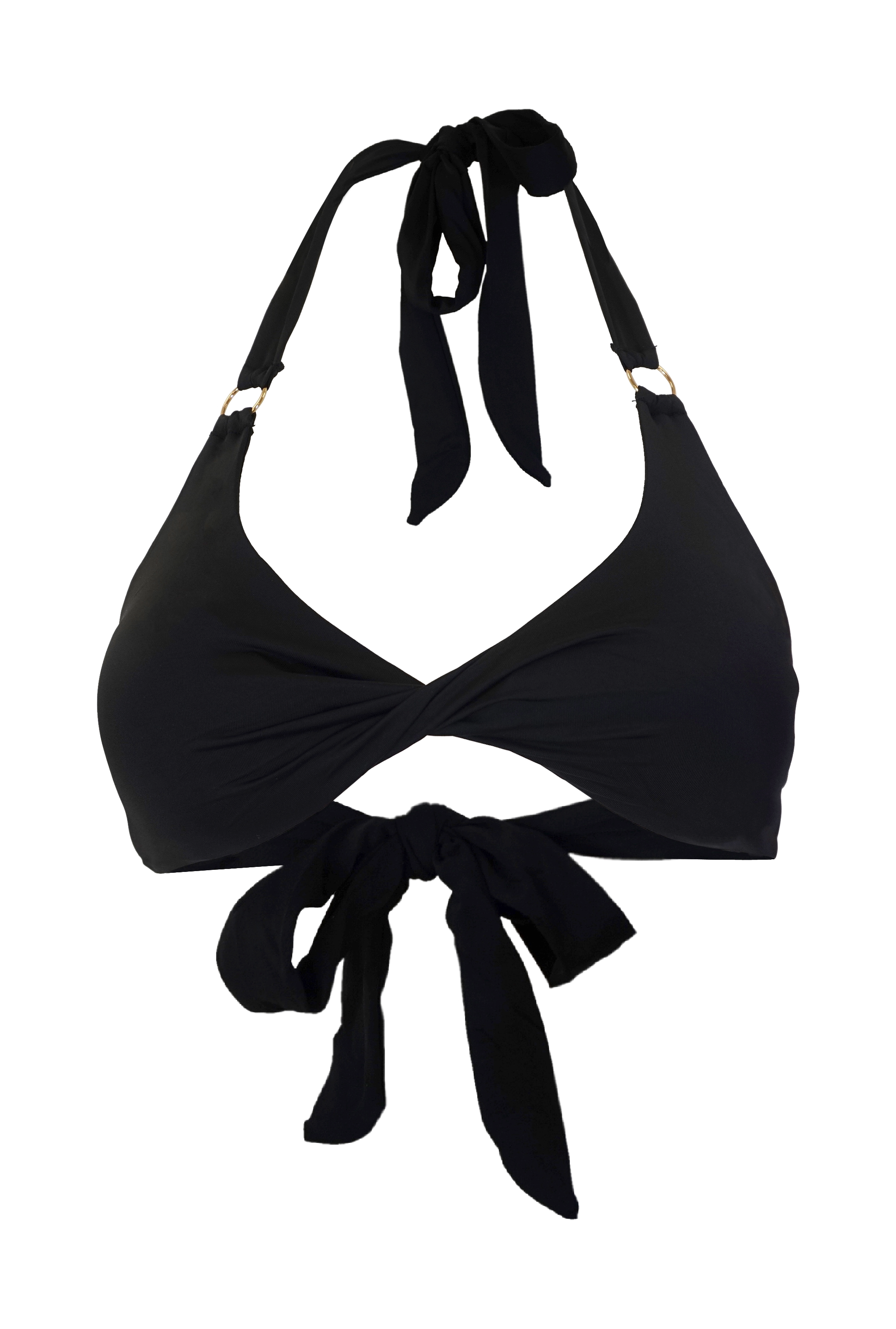 Hvar Twist Neck Bikini Top Black