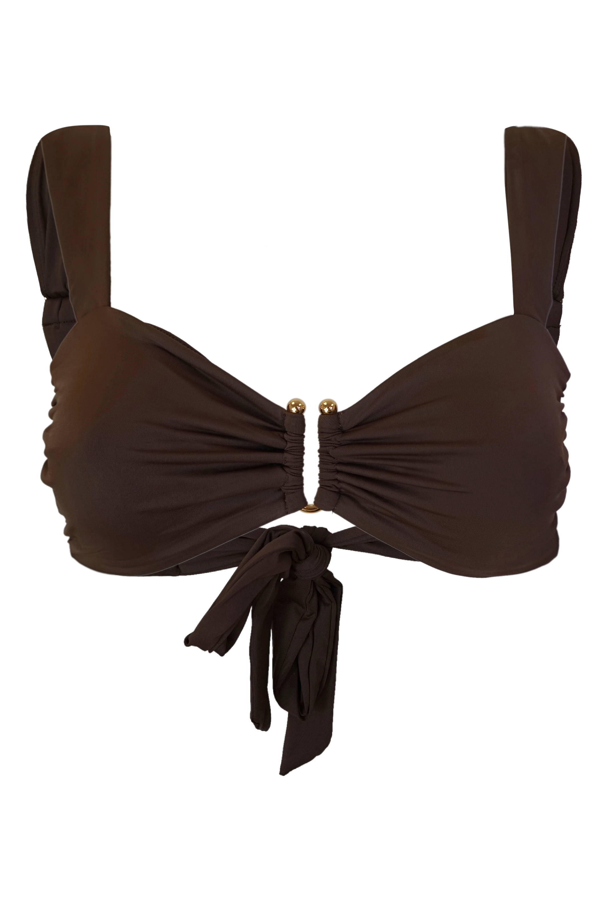 Komodo Gold Ruched Bikini Top Brown