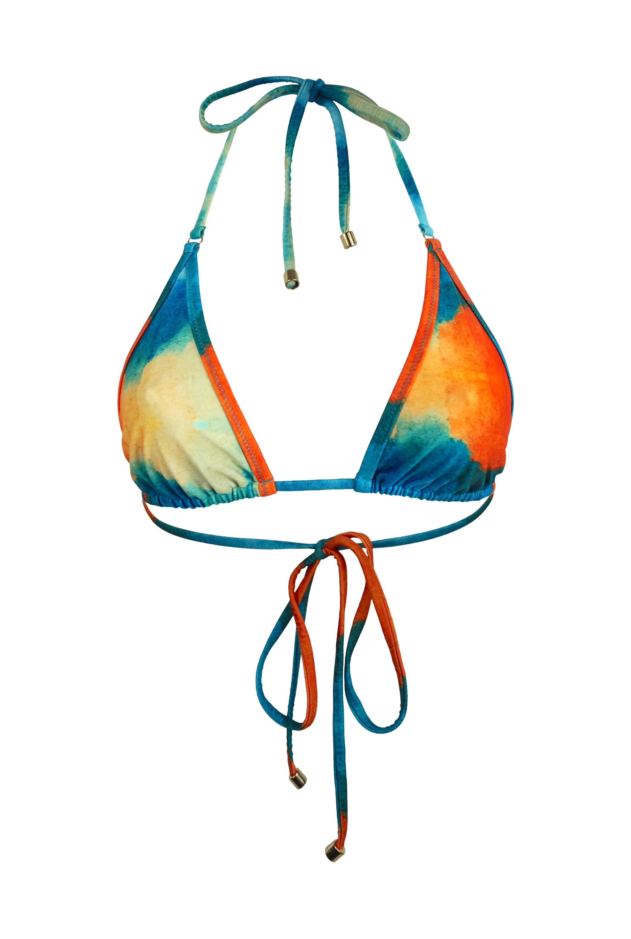 String bikini top in watercolour print