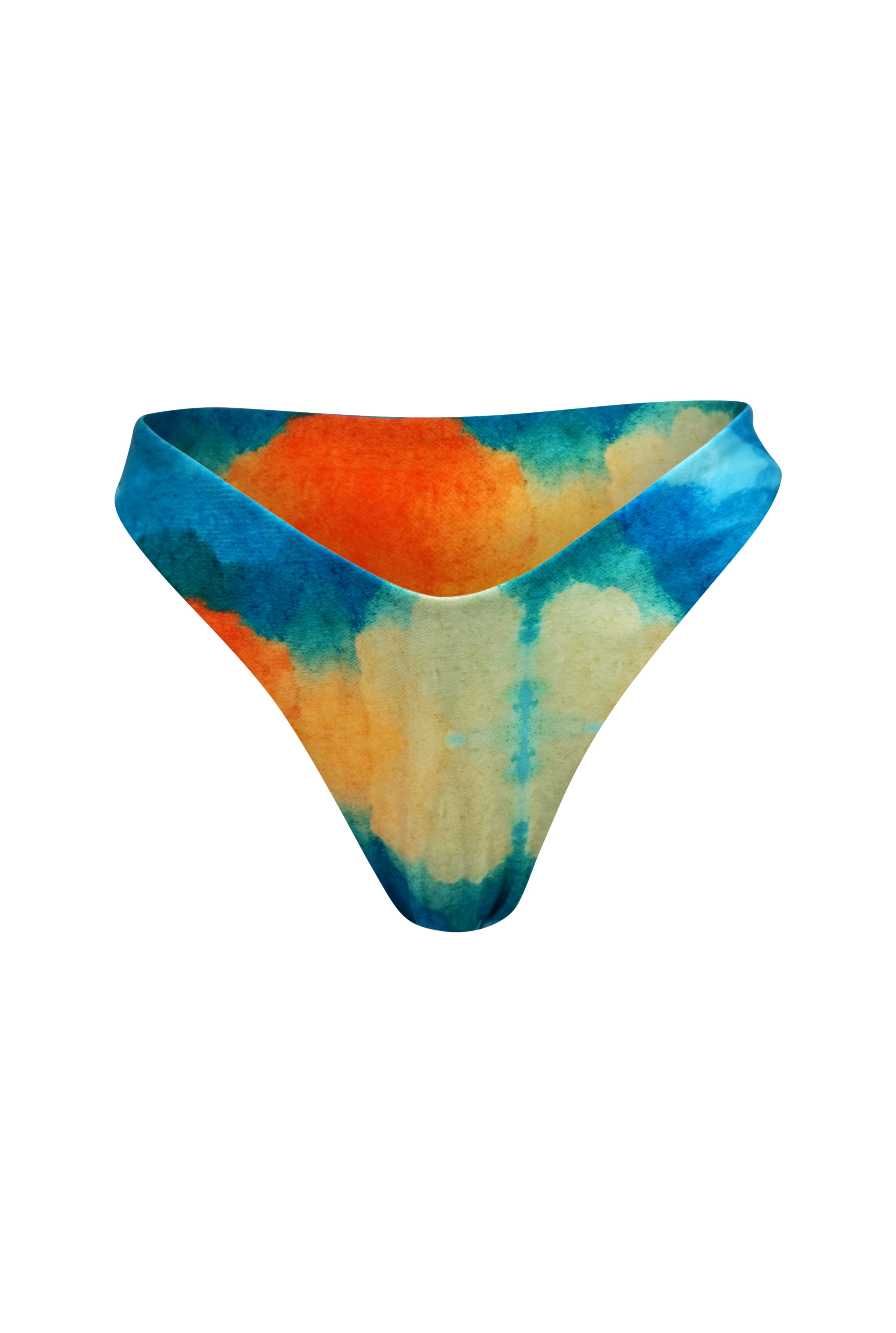 Brazilian bikini bottoms in tie dye print 