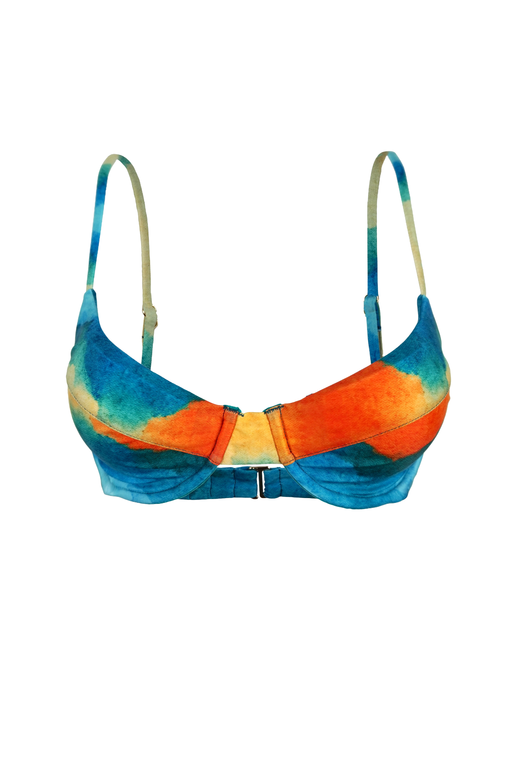 Underwire Bikini Top in watercolour print