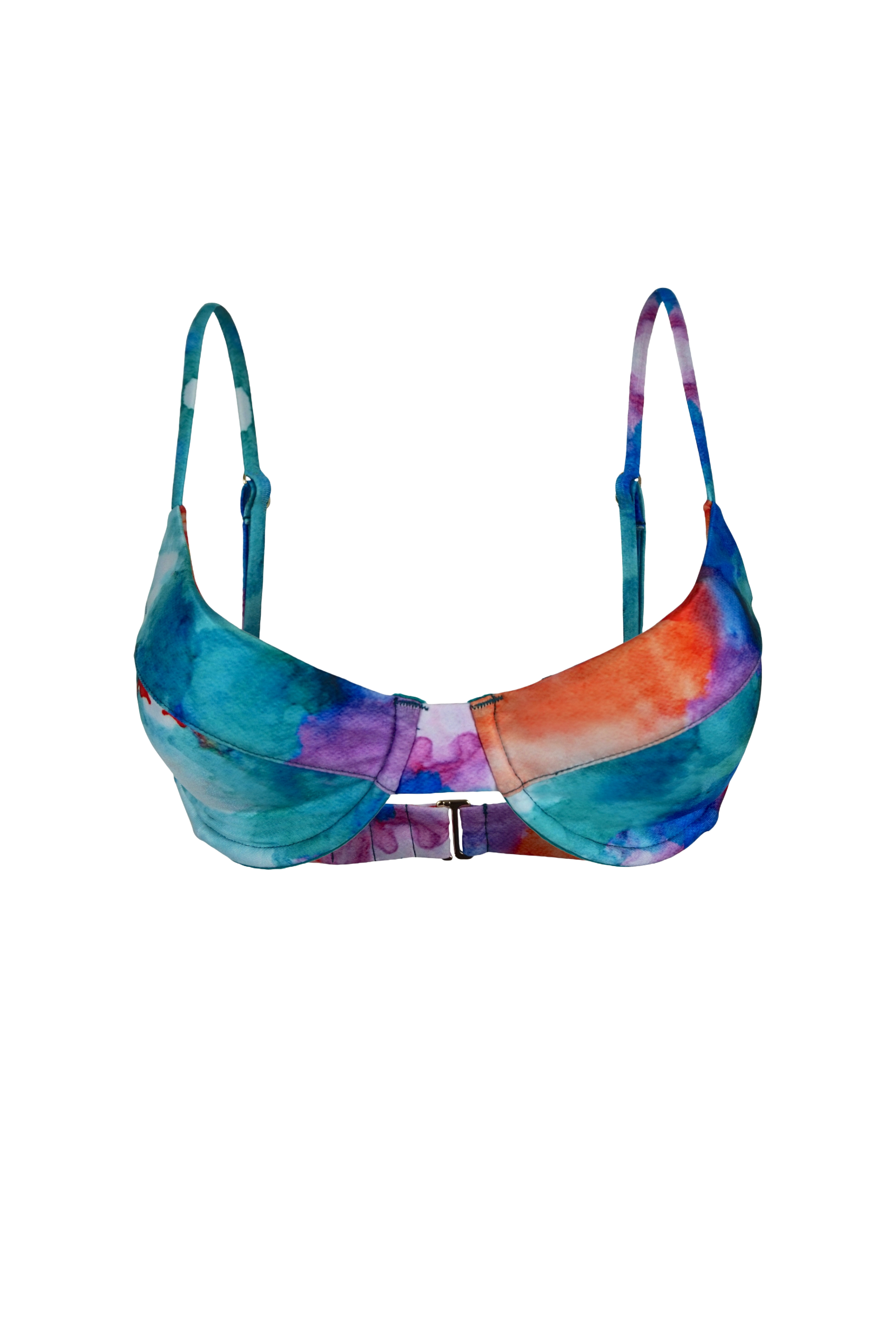 Underwire Bikini Top Supportive Tie-Dye Print