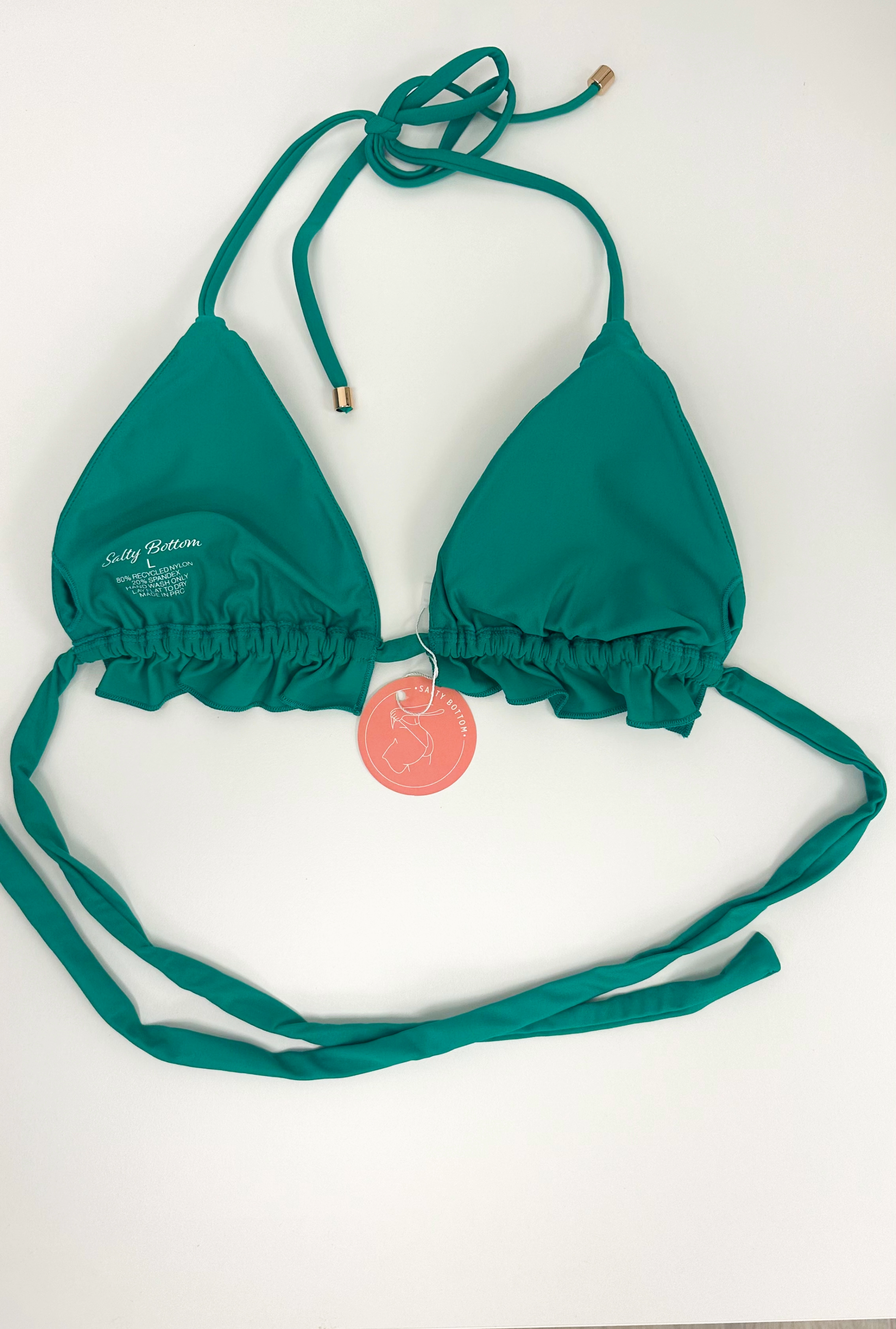 Ruffle Bikini Top -Jade Green