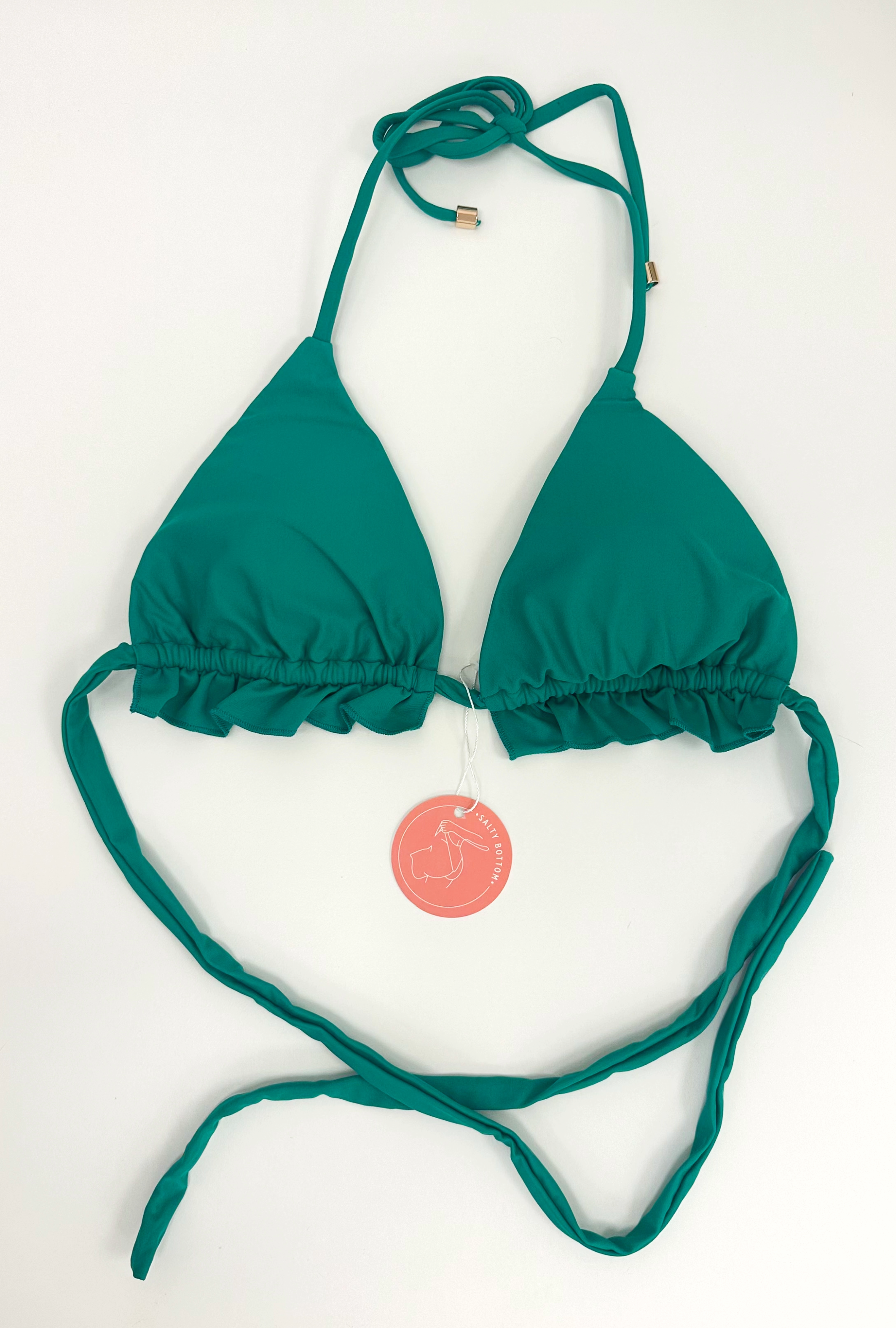 Ruffle Bikini Top -Jade Green
