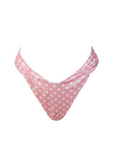high waisted bikini in polka dot pink