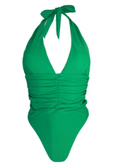flattering green swimsuit