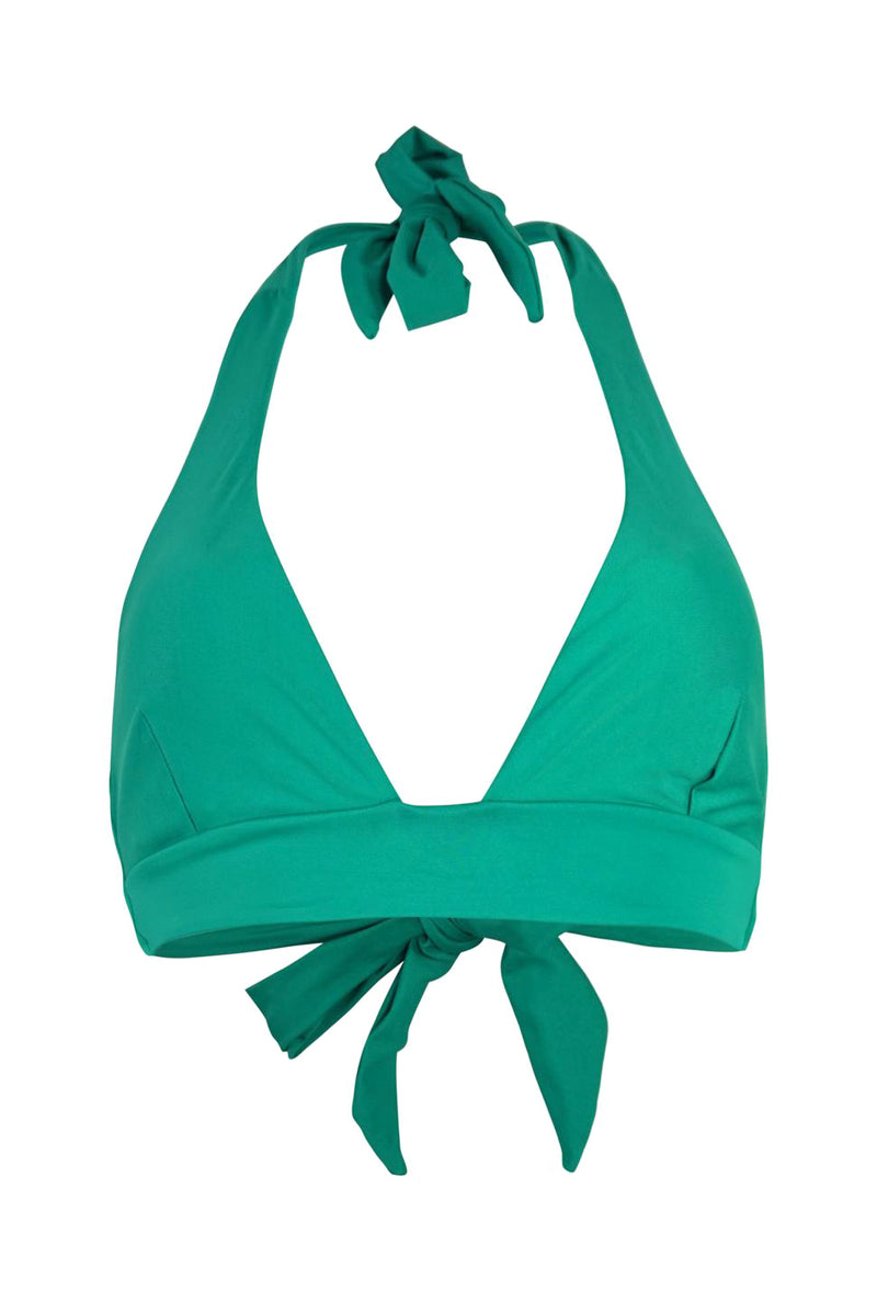 green halterneck bikini top