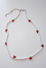 cherry beaded necklace